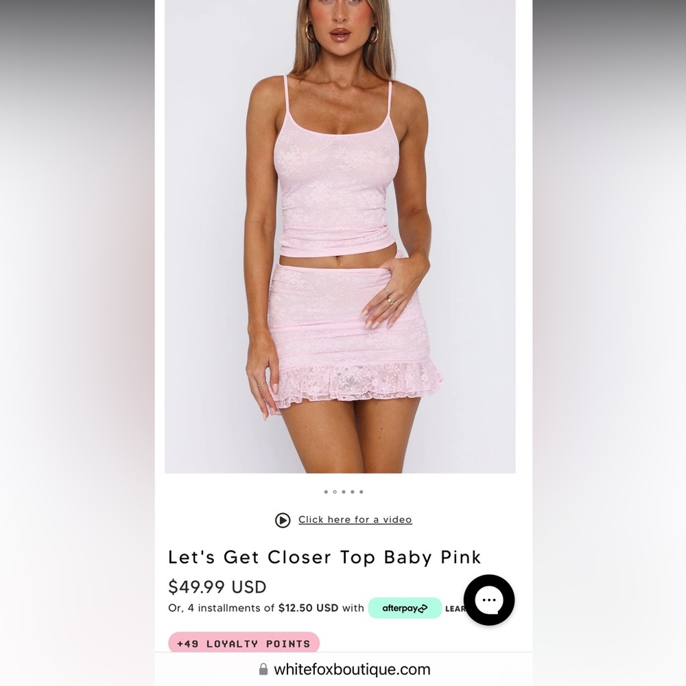 White fox pink lace skirt xs - Picture 4 of 5